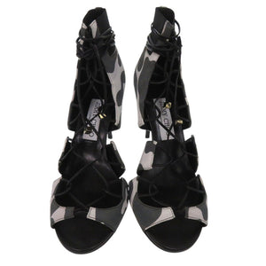 未使用品 ジミーチュウ CAMOLEO PRINT レースアップ パンプス MYRTLE 85 迷彩 カモフラ 編み上げ スウェード 1273【中古】JIMMY CHOO