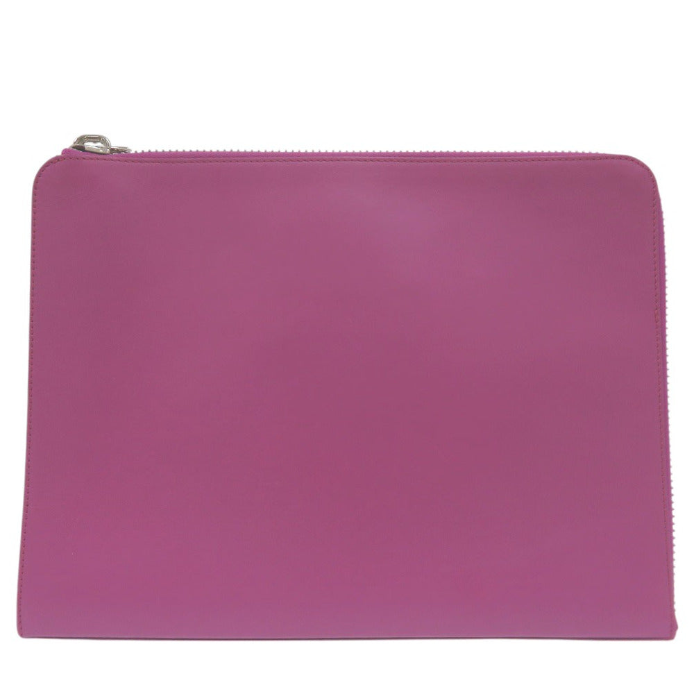 美品 メゾン マルジェラ クラッチバッグ フラットポーチ 4ステッチ S36WF0148 SX8403 レザー パープル 1274【中古】Maison Margiela