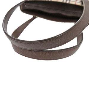 新品同様 バーバリー ノバチェック コットン ベージュ ブラウン トートバッグ ハンドバッグ 1279【中古】BURBERRY