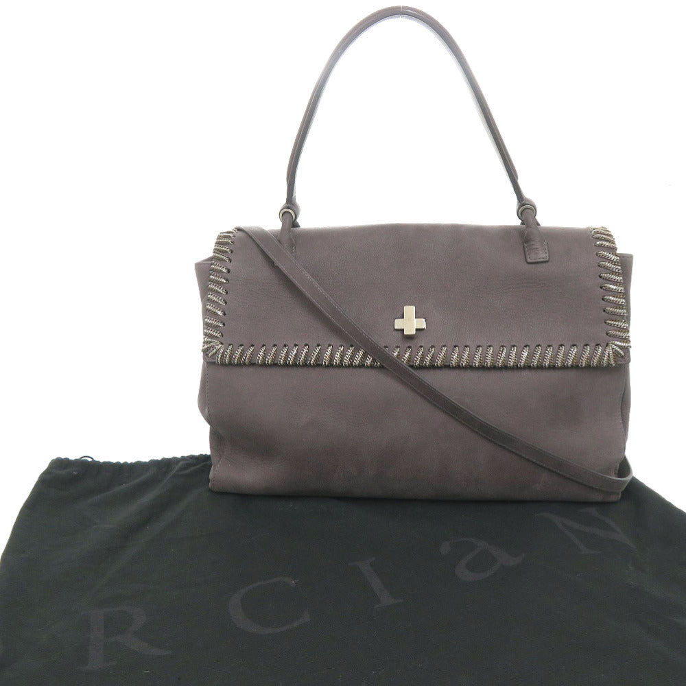 美品 オルチアーニ レザー グレー 2WAY ハンドバッグ ショルダーバッグ 1283【中古】ORCIANI