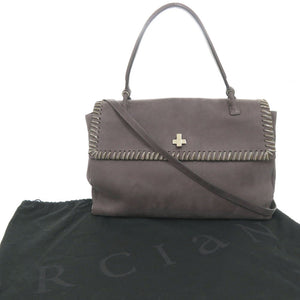 美品 オルチアーニ レザー グレー 2WAY ハンドバッグ ショルダーバッグ 1283【中古】ORCIANI