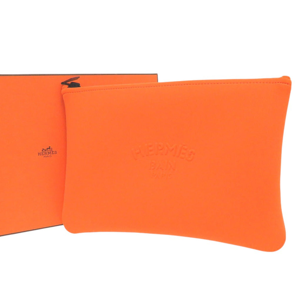 未使用品 エルメス ネオバン MM ポーチ ナイロン ポリウレタン オレンジ 1312【中古】HERMES