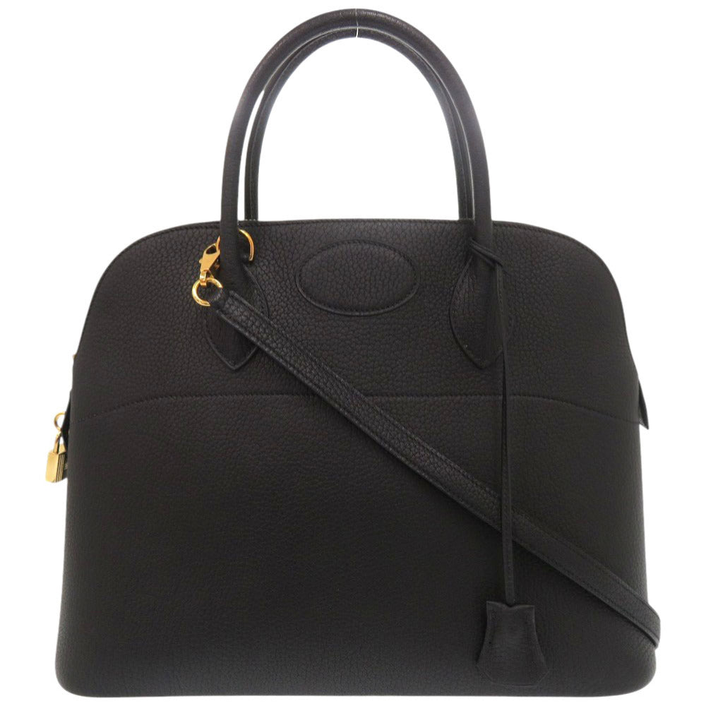 美品 エルメス ボリード35 アルデンヌ ブラック ゴールド金具 □G刻印 ハンドバッグ 黒 1322【中古】HERMES