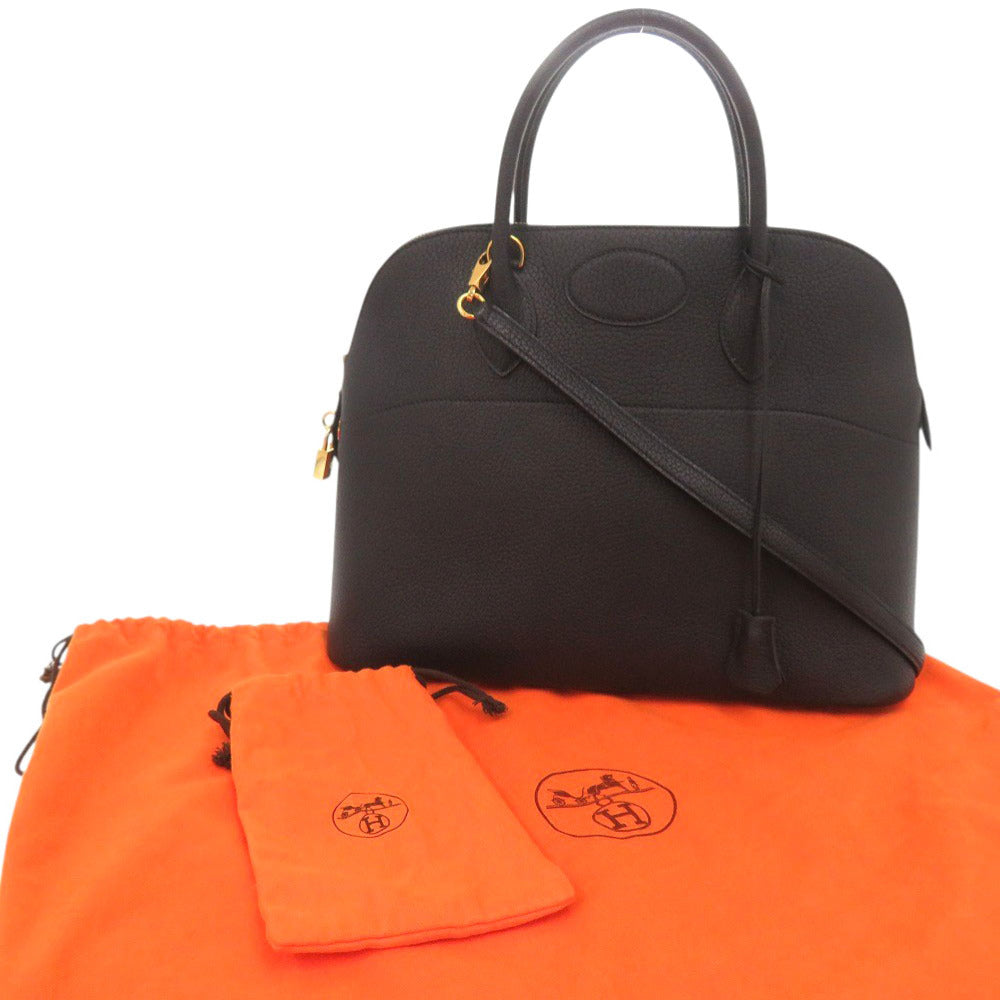 美品 エルメス ボリード35 アルデンヌ ブラック ゴールド金具 □G刻印 ハンドバッグ 黒 1322【中古】HERMES
