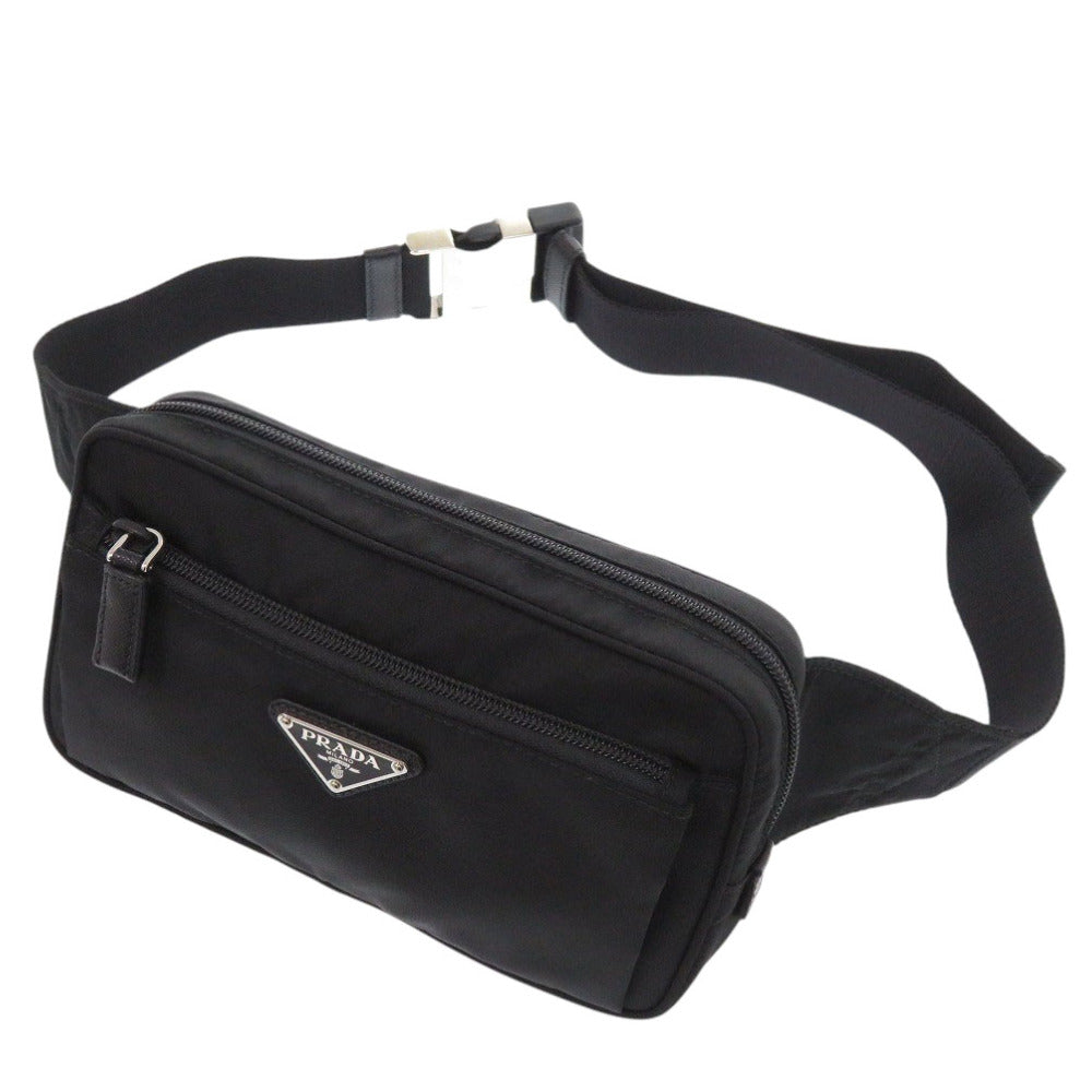 新品同様 プラダ ナイロン ブラック ウエストバッグ 黒 1330【中古】PRADA