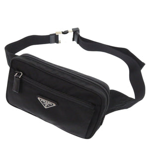 新品同様 プラダ ナイロン ブラック ウエストバッグ 黒 1330【中古】PRADA