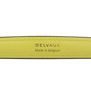 新品同様 デルヴォー ショート Dチェーン レザー メタル イエロー ゴールド ショルダーストラップ 1333【中古】DELVAUX