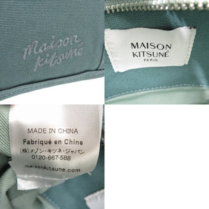 美品 メゾンキツネ フォックス 3WAY ミニトート キャンバス グリーン 1334【中古】MAISON KITSUNE