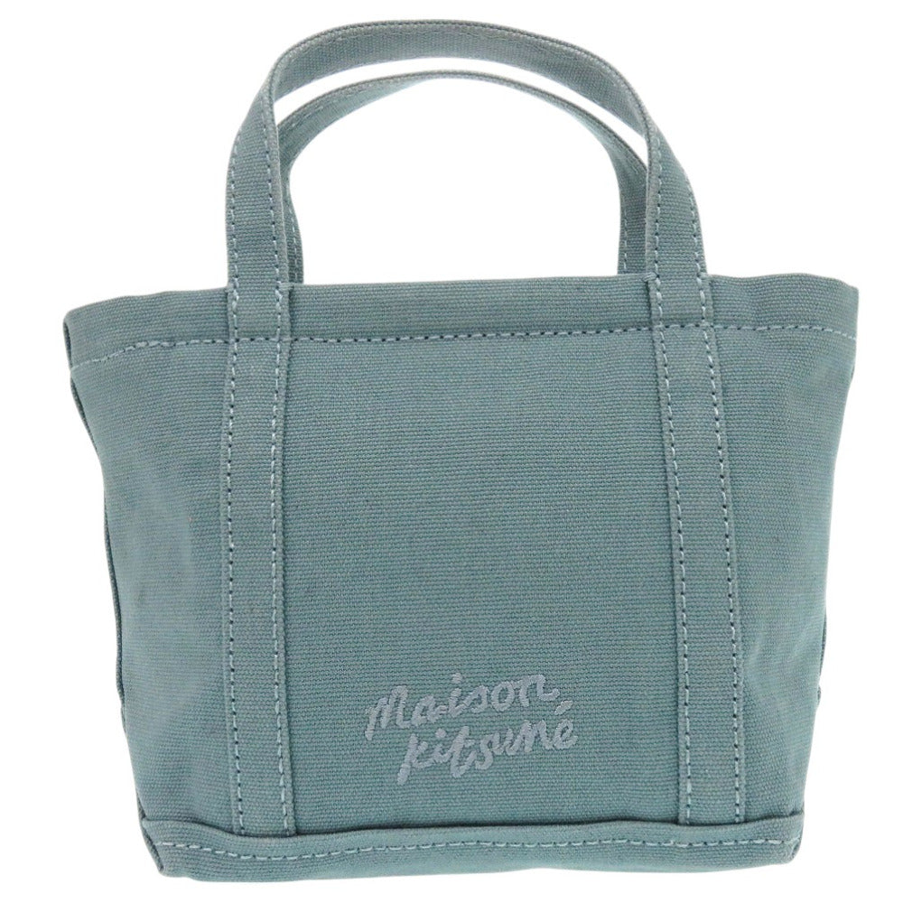 美品 メゾンキツネ フォックス 3WAY ミニトート キャンバス グリーン 1334【中古】MAISON KITSUNE