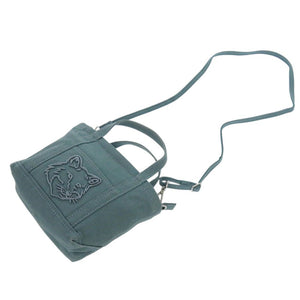 美品 メゾンキツネ フォックス 3WAY ミニトート キャンバス グリーン 1334【中古】MAISON KITSUNE