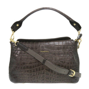 未使用 レザージュエルズ 型押しレザー ブラウン 2wayハンドバッグ 1345【中古】LEATHER JEWELS