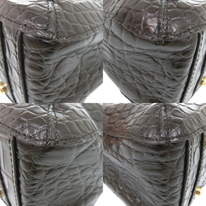 未使用 レザージュエルズ 型押しレザー ブラウン 2wayハンドバッグ 1345【中古】LEATHER JEWELS