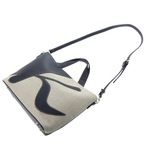 新品同様 キタムラ レザー ネイビー ホワイト 2WAY ハンドバッグ ショルダーバッグ 1347【中古】Kitamura