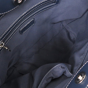 新品同様 キタムラ レザー ネイビー ホワイト 2WAY ハンドバッグ ショルダーバッグ 1347【中古】Kitamura