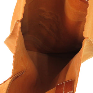 新品同様 イルビゾンテ ロゴプリント トートバッグ スウェード レザー ブラウン 1348【中古】IL BISONTE