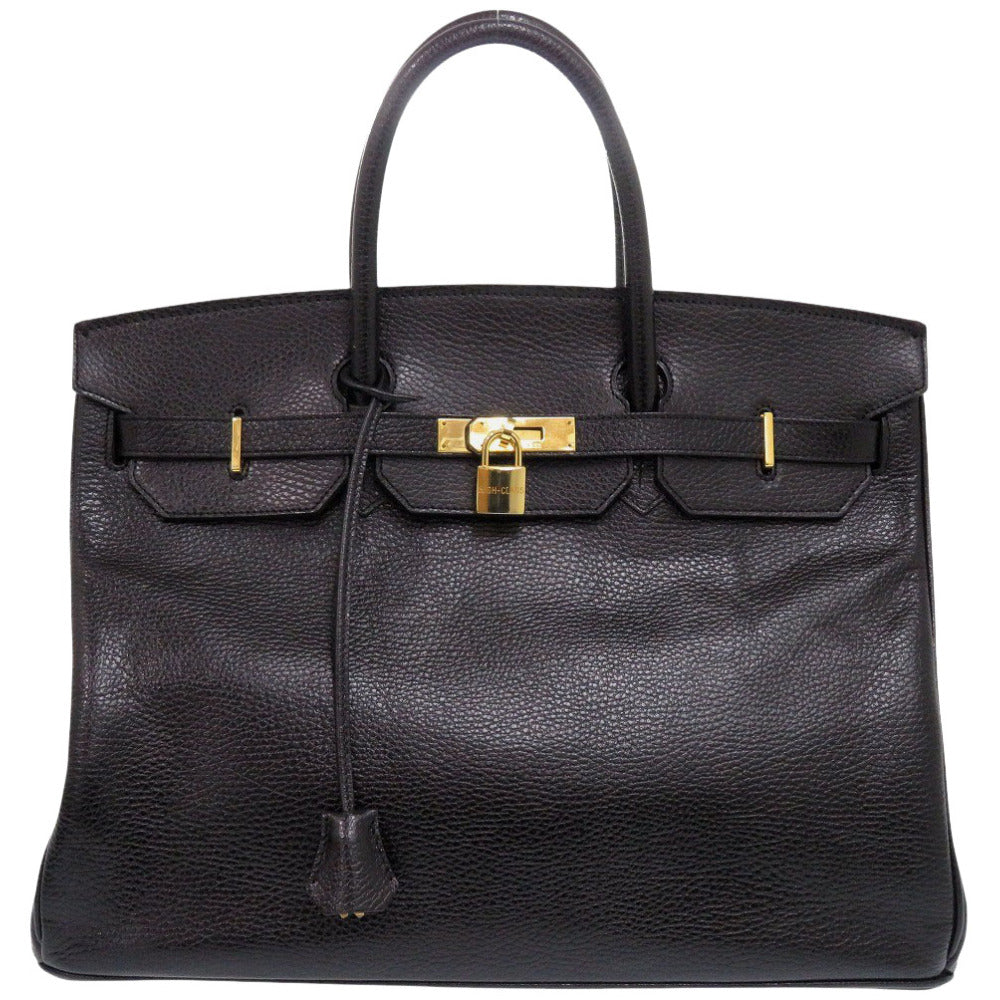 美品 ハイクラス レザーハンドバッグ 40 レザー ブラック ハンドバッグ 黒 1349【中古】HIGH CLASS