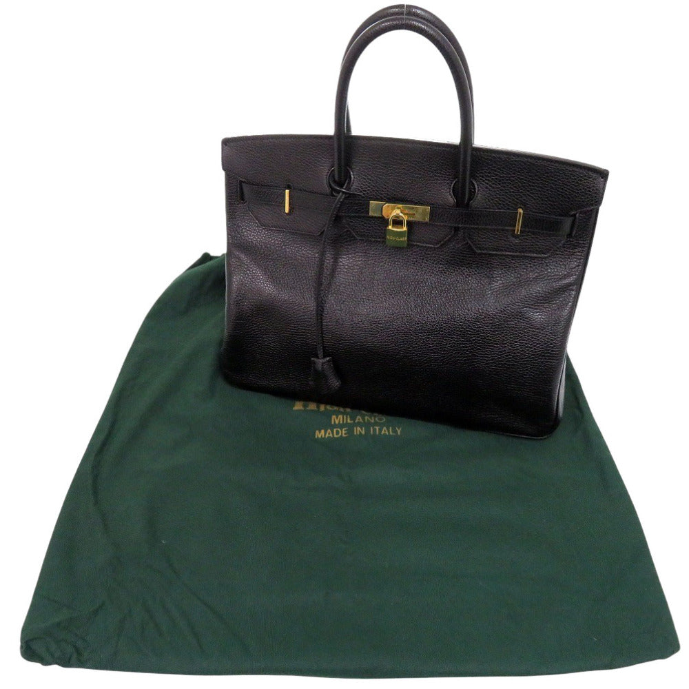 美品 ハイクラス レザーハンドバッグ 40 レザー ブラック ハンドバッグ 黒 1349【中古】HIGH CLASS