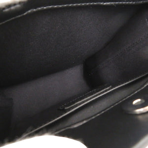 美品 MSGM ロゴテープ 2841MDZ605 ブラック レザー 2wayハンドバッグ 黒 1350【中古】