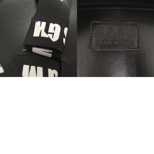 美品 MSGM ロゴテープ 2841MDZ605 ブラック レザー 2wayハンドバッグ 黒 1350【中古】