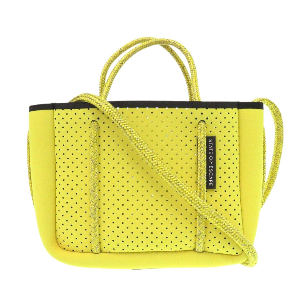 新品同様 ステイト オブ エスケープ MICRO イエロー ネオプレン 2wayハンドバッグ 黄色 1354【中古】STATE OF ESCAPE