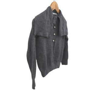 美品 クリスチャンディオール カシミヤ ニット パールボタン 長袖 354S48AM053 セーター グレー 1375【中古】Christian Dior