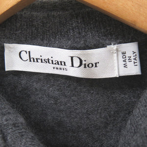 美品 クリスチャンディオール カシミヤ ニット パールボタン 長袖 354S48AM053 セーター グレー 1375【中古】Christian Dior