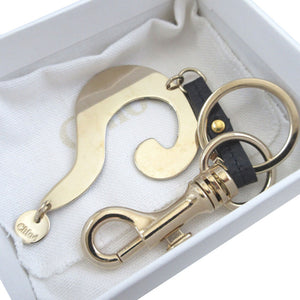 美品 クロエ クエスチョン チャーム ブルー 青 ネイビー 紺 キーリング キーホルダー 0013【中古】Chloe