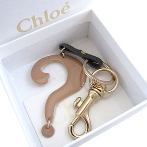 美品 クロエ クエスチョン チャーム ベージュ キーリング キーホルダー 0014【中古】Chloe