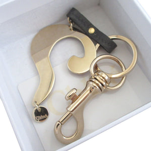 美品 クロエ クエスチョン チャーム ベージュ キーリング キーホルダー 0014【中古】Chloe