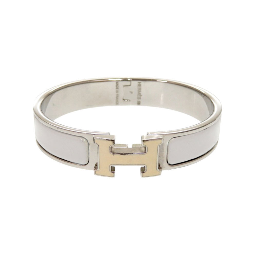 美品 エルメス クリックH クリッククラックPM メタル グレー ブレスレット バングル 0029【中古】HERMES