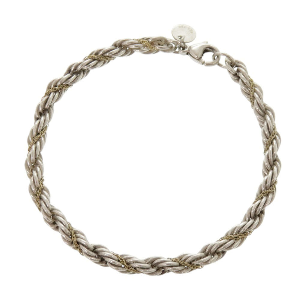 ティファニー ツイスト チェーン シルバー925 K18YG シルバー ゴールド ブレスレット 0030【中古】TIFFANY&Co.