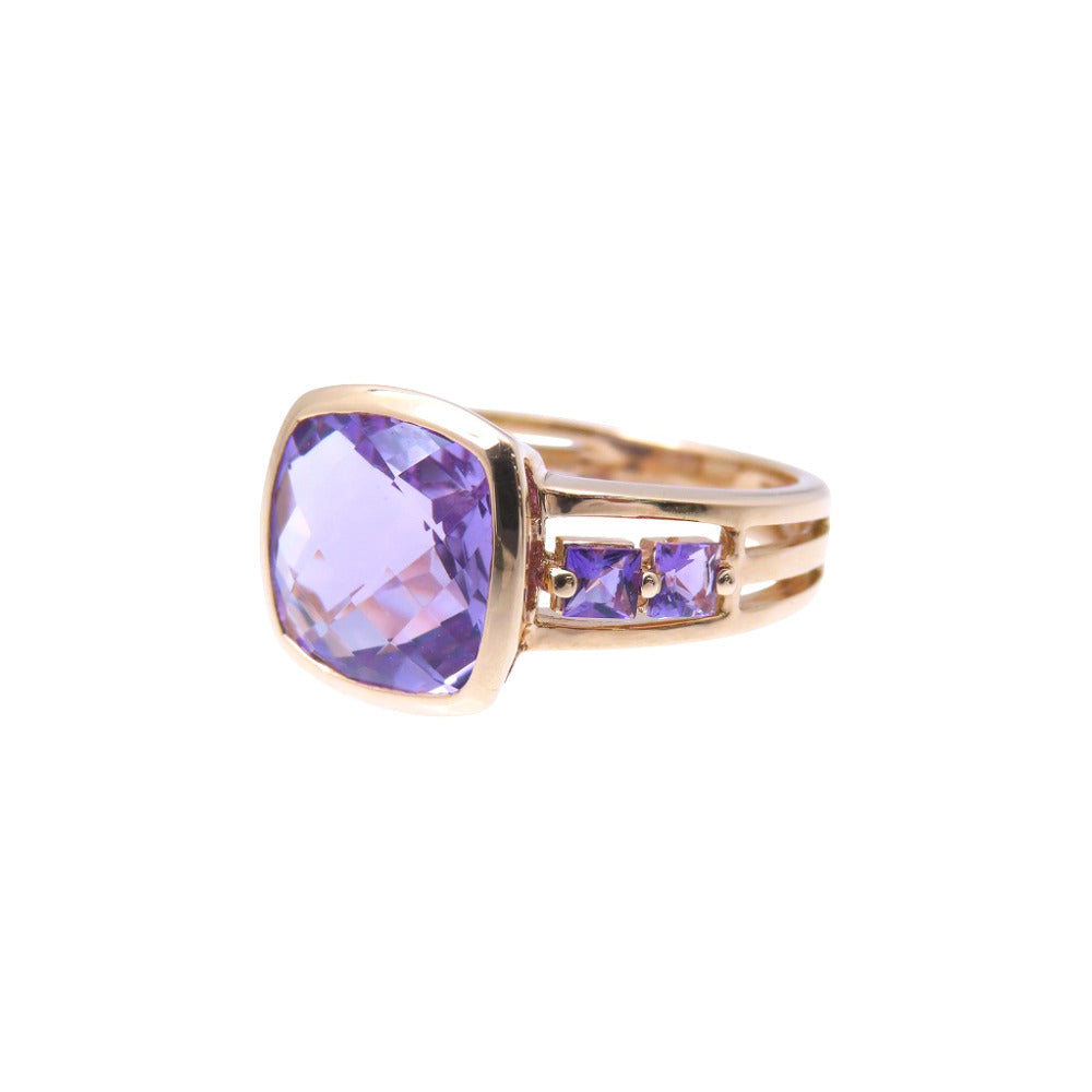 新品同様 キングス ジュエリー アメジスト/K18ピンクゴールド 5.3g リング 12.5号 指輪 パープル 0032【中古】KING'S JEWELRY レディース