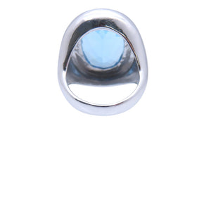 美品 ブルートパーズ15.14ct ダイヤ0.40ct K18WG リング K18ホワイトゴールド 11号 指輪 ジュエリー 0035【中古】メンズ レディース