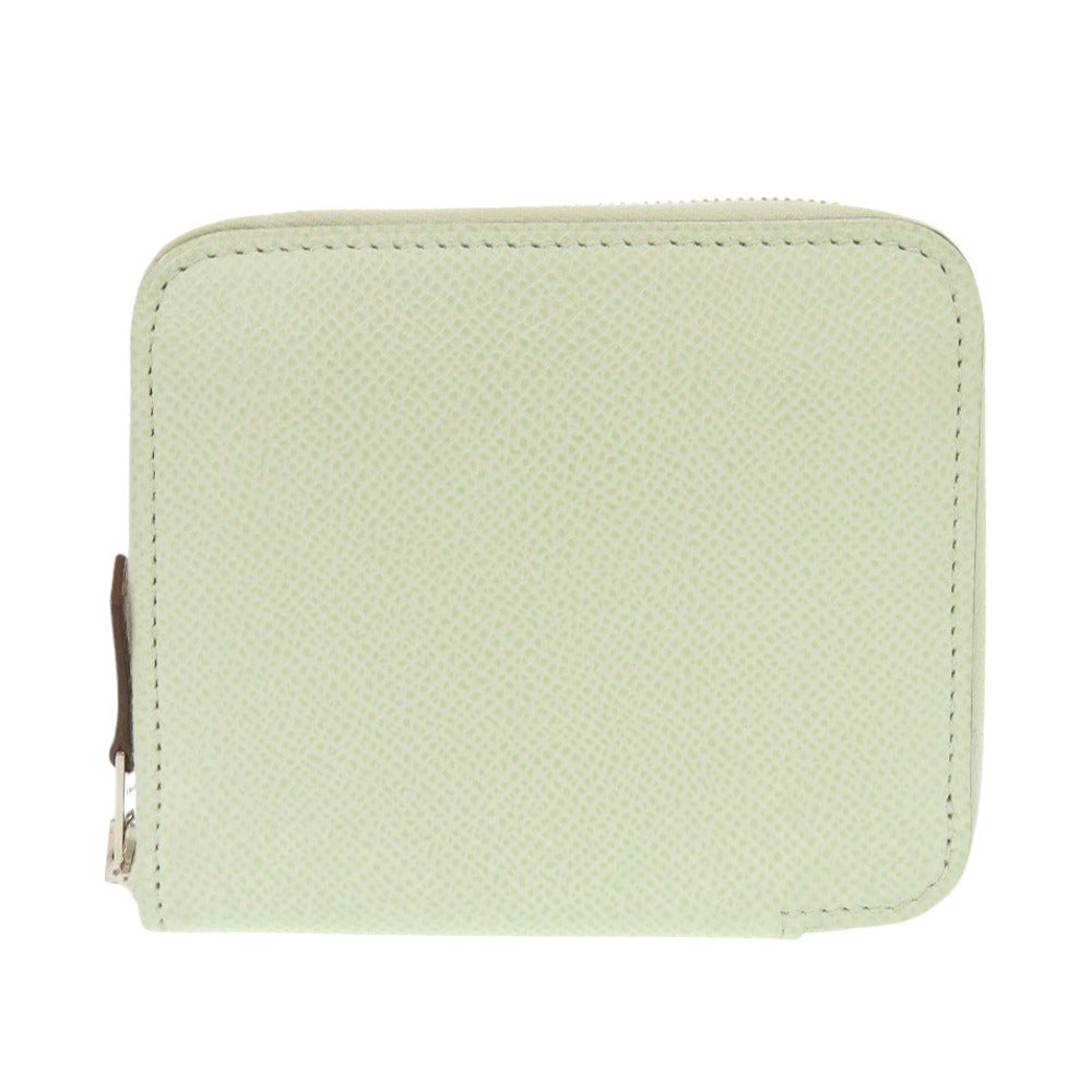 美品 エルメス アザップ シルクイン コンパクト ヴォーエプソン ヴェールフィズ U刻印(2022年製) グリーン コインケース 0062【中古】HERMES