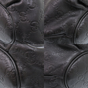 美品 グッチ ホーボー ワンショルダー 211986 レザー ブラック ショルダーバッグ 黒 0090【中古】GUCCI