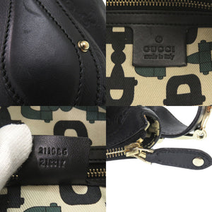 美品 グッチ ホーボー ワンショルダー 211986 レザー ブラック ショルダーバッグ 黒 0090【中古】GUCCI