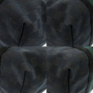 美品 グッチ 137396 シェリーライン GG キャンバス ブラック トートバッグ 黒 グリーン 0090【中古】GUCCI