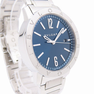 美品 ブルガリ ブルガリブルガリ BB41S 自動巻き 腕時計 SS ブルー 青文字盤 0097【中古】BVLGARI メンズ