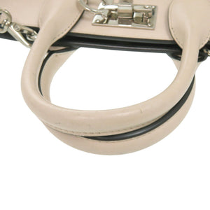 サルヴァトーレフェラガモ ガンチーニ AU-21/H692 レザー ベージュ 2way ハンドバッグ 0113【中古】Salvatore Ferragamo