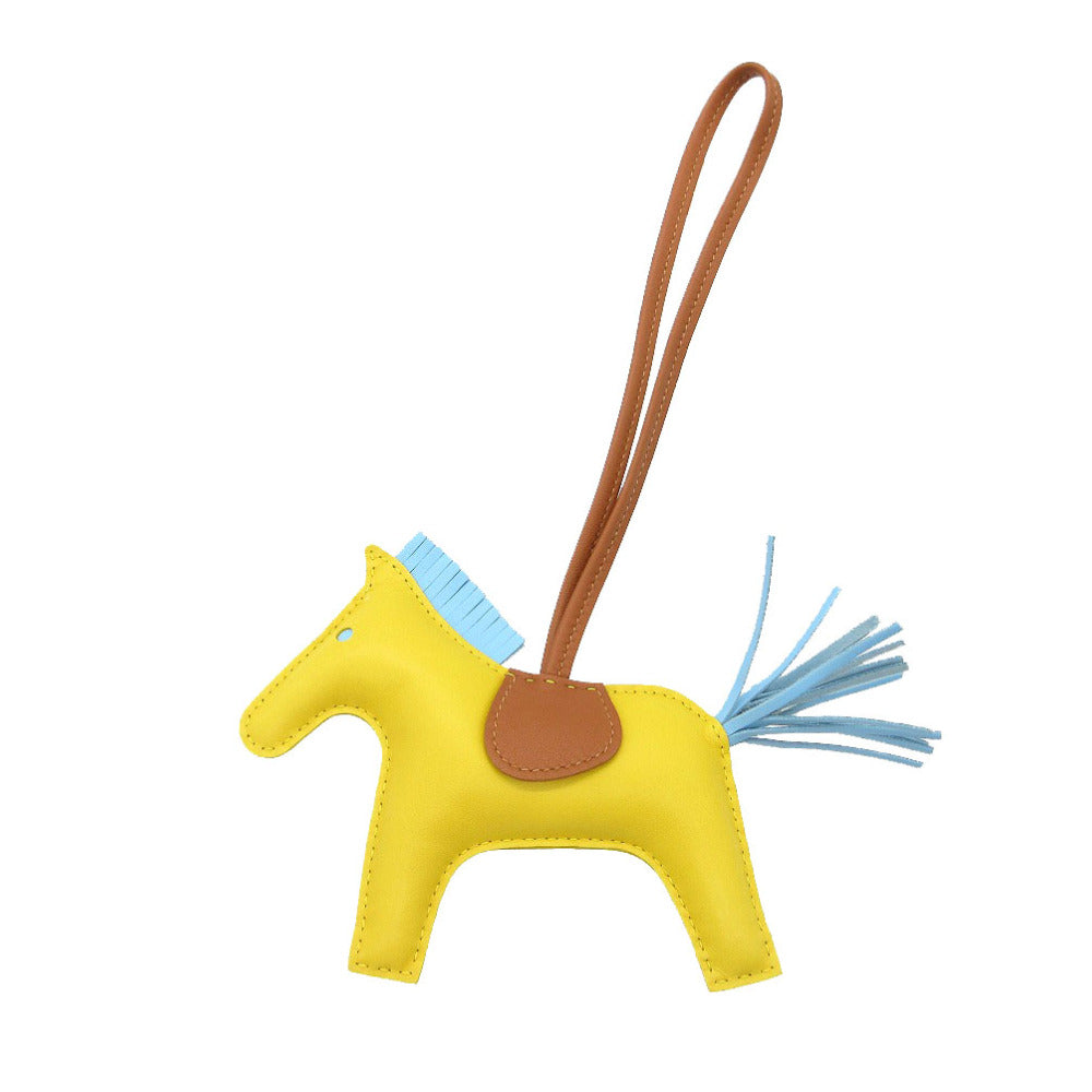 新品同様 エルメス バッグチャーム ロデオ MM キーホルダー アニョーミロ ジョーヌナプル/セレスト/ゴールド D刻印 0116【中古】HERMES