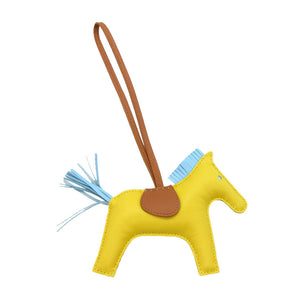 新品同様 エルメス バッグチャーム ロデオ MM キーホルダー アニョーミロ ジョーヌナプル/セレスト/ゴールド D刻印 0116【中古】HERMES