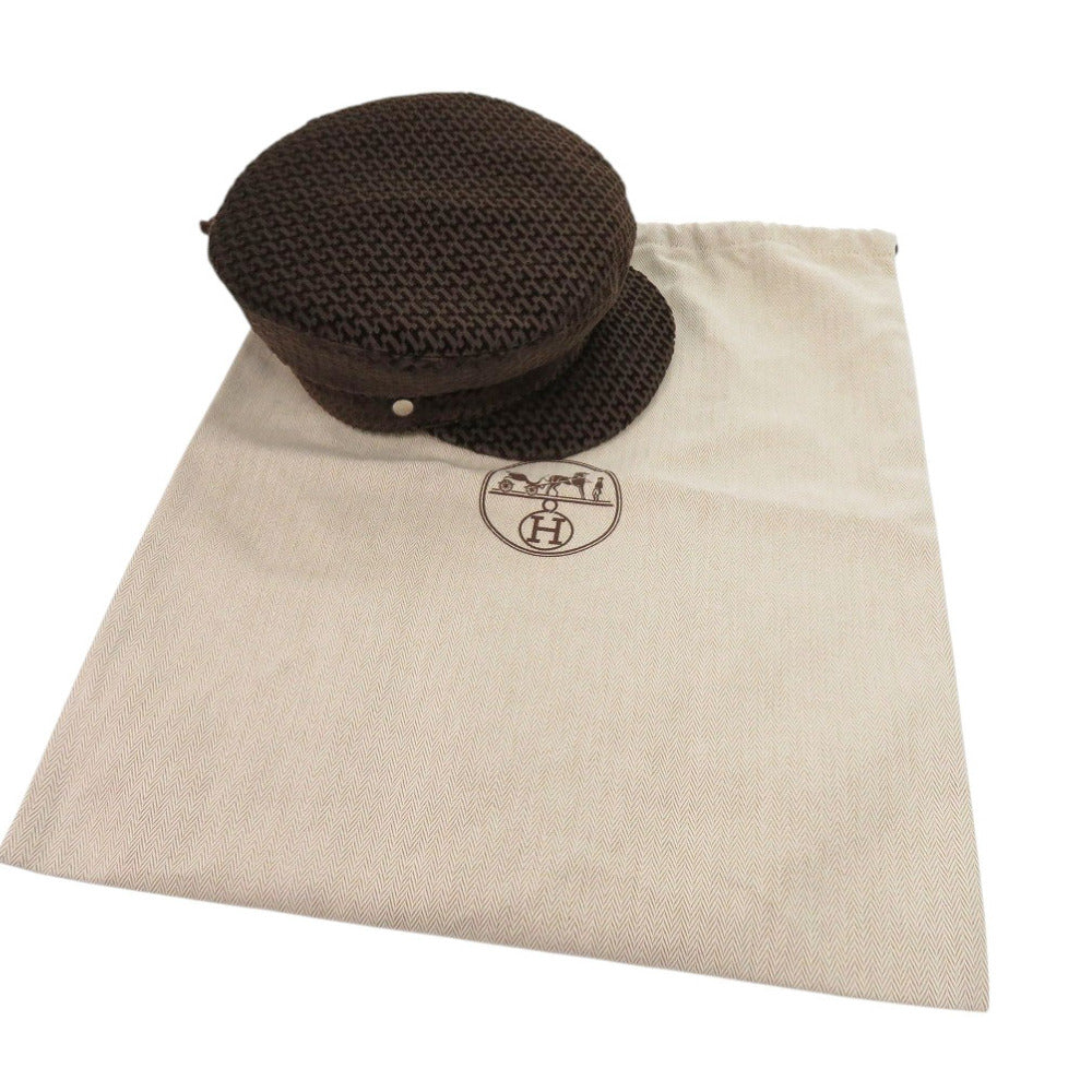 未使用 エルメス キャスケット ヴォーバン ヴェルヴェット H242017N 4758 ショコラ コットン ブラウン 帽子 0137【中古】HERMES