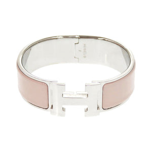 美品 エルメス Hモチーフ クリッククラックGM メタル ピンクベージュ ブレスレット バングル 0139【中古】HERMES