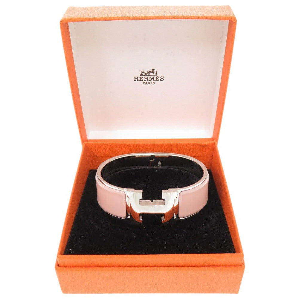 美品 エルメス Hモチーフ クリッククラックGM メタル ピンクベージュ ブレスレット バングル 0139【中古】HERMES