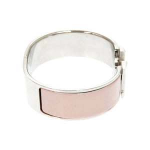 美品 エルメス Hモチーフ クリッククラックGM メタル ピンクベージュ ブレスレット バングル 0139【中古】HERMES