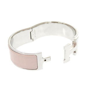 美品 エルメス Hモチーフ クリッククラックGM メタル ピンクベージュ ブレスレット バングル 0139【中古】HERMES