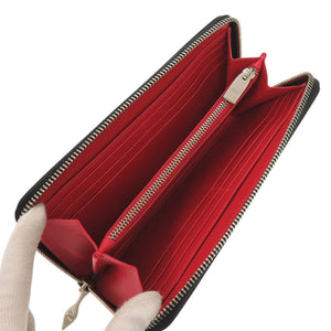 美品 クリスチャンルブタン フライングハート レザー ネイビー 長財布 0156【中古】Christian Louboutin