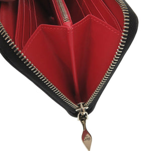 美品 クリスチャンルブタン フライングハート レザー ネイビー 長財布 0156【中古】Christian Louboutin