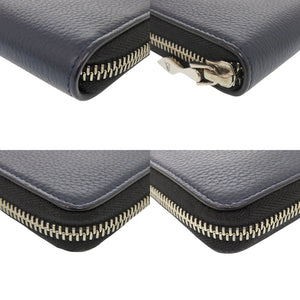 美品 クリスチャンルブタン フライングハート レザー ネイビー 長財布 0156【中古】Christian Louboutin