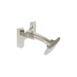 新品同様 エルメス カフリンクス H・オ・カレ H077189FP00 メタル シルバー カフス 0159【中古】HERMES